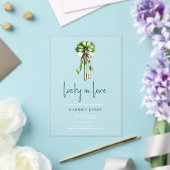 Invitations En Acrylique St Patrick’s Bridal Shower Gold Key & Clover (Insitu (Mariage))