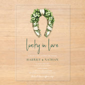 Invitations En Acrylique St Patrick’s Engagement Party Horseshoe (Recto)