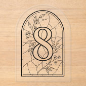 Invitations En Acrylique Stained Glass Style Table Number Eight (Recto)