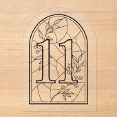 Invitations En Acrylique Stained Glass Style Table Number Eleven (Recto)