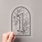 Invitations En Acrylique Stained Glass Style Table Number One (In situ (ordinateur de poche))