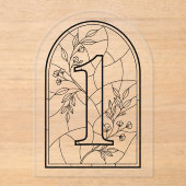 Invitations En Acrylique Stained Glass Style Table Number One (Recto)