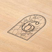 Invitations En Acrylique Stained Glass Style Table Number Six (Poser)