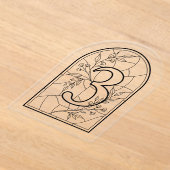 Invitations En Acrylique Stained Glass Style Table Number Three (Poser)