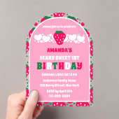 Invitations En Acrylique Strawberry First Birthday Celebration Arch (In situ (ordinateur de poche))