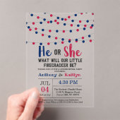 Invitations En Acrylique String Lights 4 juillet Gender Revevela Party (In situ (ordinateur de poche))