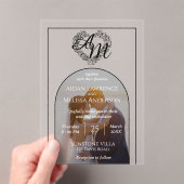 Invitations En Acrylique Style Arch moderne Mariage photo Monogramme (In situ (ordinateur de poche))