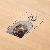 Invitations En Acrylique Style Arch moderne Mariage photo Monogramme (Poser)