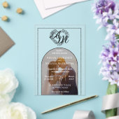 Invitations En Acrylique Style Arch moderne Mariage photo Monogramme (Insitu (Mariage))
