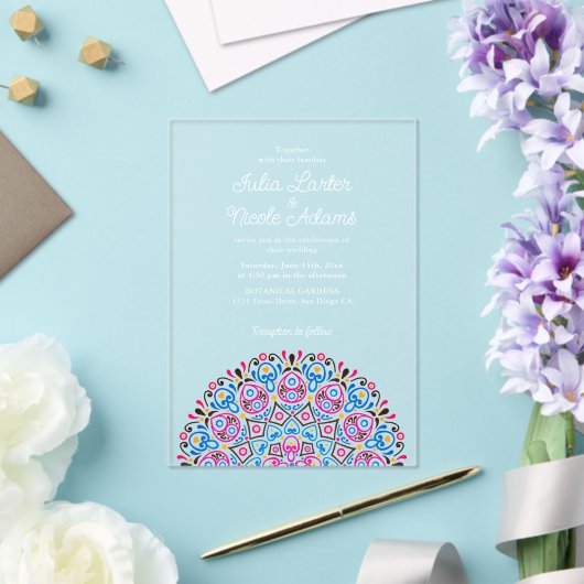 Invitations En Acrylique Style Art déco classique Mandala Mariage (Insitu (Mariage))