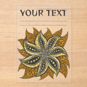 Invitations En Acrylique Style Batik Floral Abstrait africain (Recto)