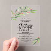 Invitations En Acrylique Succursale et fête de Noël des baies (In situ (ordinateur de poche))