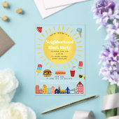 Invitations En Acrylique Summer Neighborhood Block Party (Insitu (Mariage))