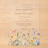 Invitations En Acrylique Summer Wildflower Garden Wedding (Recto)
