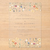 Invitations En Acrylique Summer Wildflower Garden Wedding (Recto)