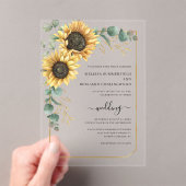 Invitations En Acrylique Sunflower Eucalyptus Mariage élégant (In situ (ordinateur de poche))