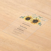 Invitations En Acrylique Sunflower Eucalyptus Mariage naturel (Poser)