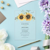 Invitations En Acrylique Sunflower Eucalyptus Mariage naturel (Insitu (Mariage))