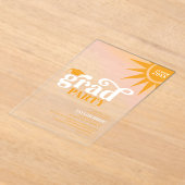 Invitations En Acrylique Sunshine Typographie Graduation Marigold ID1100 (Poser)