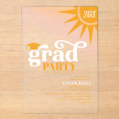 Invitations En Acrylique Sunshine Typographie Graduation Marigold ID1100 (Recto)