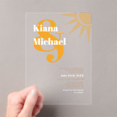 Invitations En Acrylique Sunshine Typography Mariage Marigold ID1048 (In situ (ordinateur de poche))