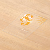 Invitations En Acrylique Sunshine Typography Mariage Marigold ID1048 (Poser)