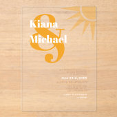 Invitations En Acrylique Sunshine Typography Mariage Marigold ID1048 (Recto)