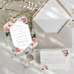 Invitations En Acrylique Superbe couleur rose pâle Aquarelle Mariage Floral<br><div class="desc">Magnifique Aquarelle rose Flore Acrylique Voir la collection correspondante dans notre magasin</div>