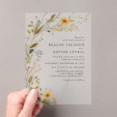Invitations En Acrylique Superbe Fleur sauvage Rustique Floral Mariage (In situ (ordinateur de poche))