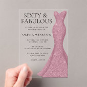 Invitations En Acrylique Superbe robe 60 et fabuleux 60e anniversaire (In situ (ordinateur de poche))