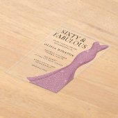 Invitations En Acrylique Superbe robe 60 et fabuleux 60e anniversaire (Poser)