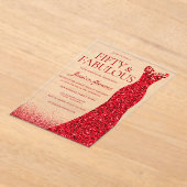 Invitations En Acrylique Superbe robe rouge 50e fête d'anniversaire (Poser)