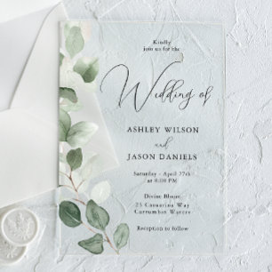 Invitations En Acrylique Superbe verdure Mariage moderne