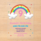 Invitations En Acrylique Sur Cloud 9 ! Anniversaire arc-en-ciel (Recto)