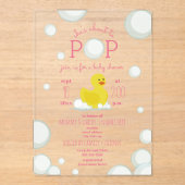 Invitations En Acrylique Sur Le Point De Pop En Caoutchouc Bubbles Baby sho (Recto)