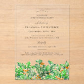 Invitations En Acrylique SURPRISE PARTY 18th Birthday Holly December (Recto)
