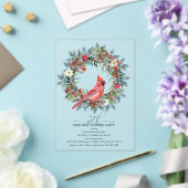 Invitations En Acrylique SURPRISE PARTY 35th Birthday Cardinal Wreath (Insitu (Mariage))