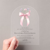 Invitations En Acrylique SURPRISE PARTY 40e Anniversaire Bow Fleur sauvage  (In situ (ordinateur de poche))