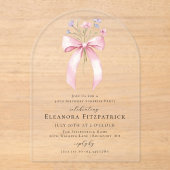 Invitations En Acrylique SURPRISE PARTY 40e Anniversaire Bow Fleur sauvage  (Recto)