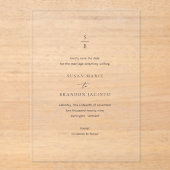 Invitations En Acrylique Susan Elegant Mariage moderne Enregistrer la date (Recto)