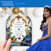 Invitations En Acrylique Sweet15 Papillons d'anniversaire Fiesta Quince en