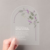 Invitations En Acrylique Sweet Floral Arch Mariage Lilac ID998 (In situ (ordinateur de poche))