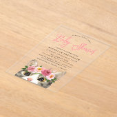 Invitations En Acrylique Sweet Kitty Baby shower fille (Poser)