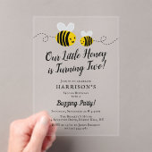 Invitations En Acrylique Sweet Little Honey Bee 2e anniversaire (In situ (ordinateur de poche))