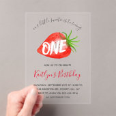 Invitations En Acrylique Sweet Little Strawberry 1er anniversaire (In situ (ordinateur de poche))