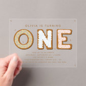Invitations En Acrylique Sweet ONE 1er anniversaire (In situ (ordinateur de poche))