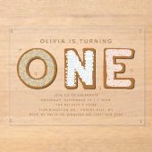 Invitations En Acrylique Sweet ONE 1er anniversaire (Recto)