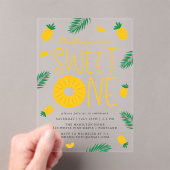 Invitations En Acrylique Sweet One Ananas 1ère fête d'anniversaire (In situ (ordinateur de poche))