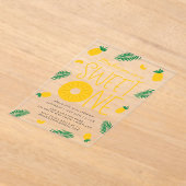 Invitations En Acrylique Sweet One Ananas 1ère fête d'anniversaire (Poser)