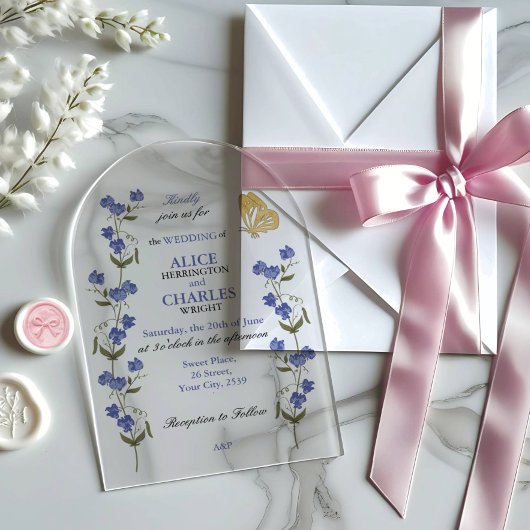 Invitations En Acrylique  Sweet Pea Floral Wedding